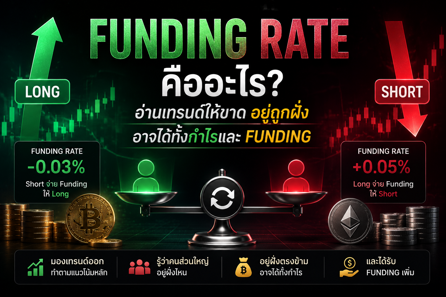 Funding Rate คืออะไร? อ่านเทรนด์ให้ขาด อยู่ถูกฝั่ง อาจได้ทั้งกำไรและ Funding